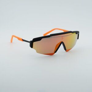 NIKE MARQUEE EDGE 24 E EV24027 008 Sunglasses Black Shield Frame, Orange Lenses
